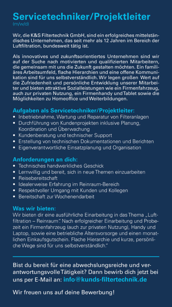 Servicetechniker/Projektleiter m/w/d